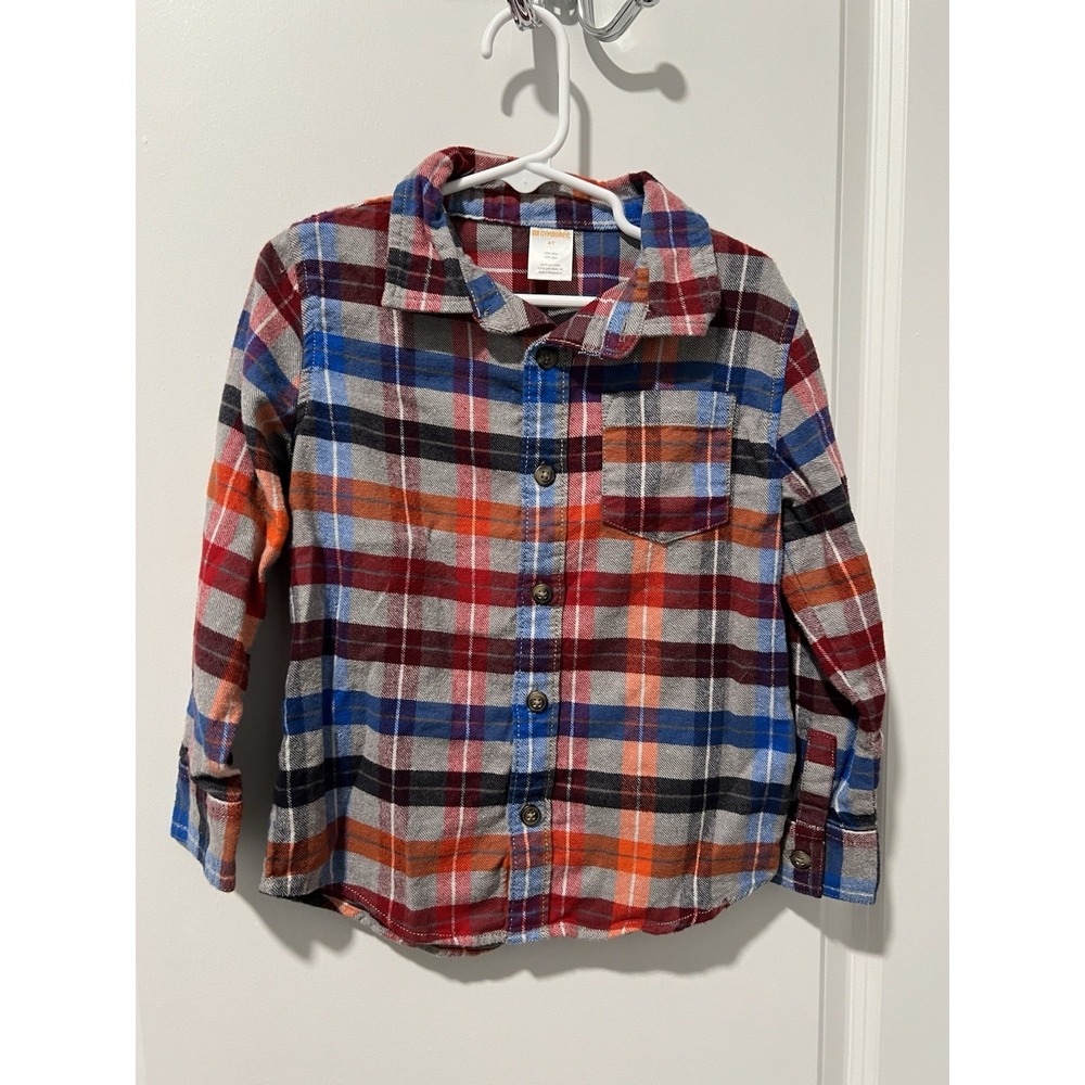Gymboree Boys Plaid‎ Button Up Shirt Size 4T